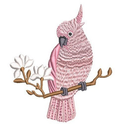 Diseño Para Bordado Cacatua Rosa 9 Cm