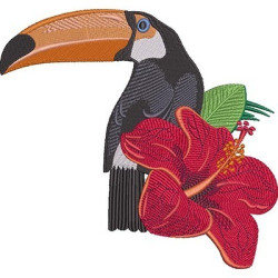 Diseño Para Bordado Tucano Con Flores 5