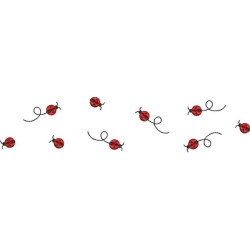 Embroidery Design Line Of Ladybugs