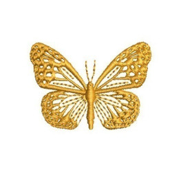 Embroidery Design Gold Butterfly
