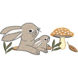 Embroidery Design Rabbit And Puppy