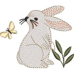 Embroidery Design Rabbit In The Bush 2