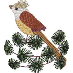 Embroidery Design Bird In Araucaria