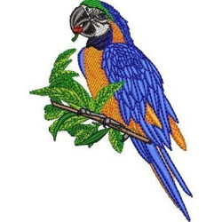 Embroidery Design Blue Macaw 12 Cm