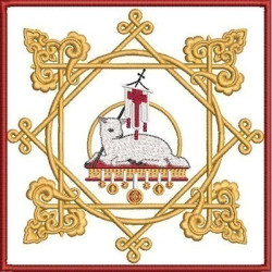 Diseño Para Bordado Conjunto Ornamentos Litúrgicos Cordero 242