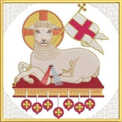 Diseño Para Bordado Conjunto Ornamentos Litúrgicos Cordero 258