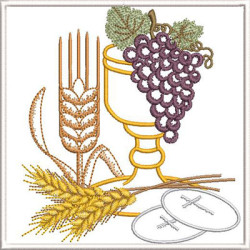 EMBROIDERED ALTAR CLOTHS GOBLET WHEAT AND GRAPES 328