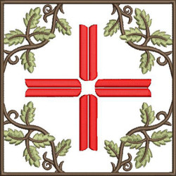 Embroidery Design Altar Cloths Cross With Grapes 352