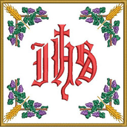 Embroidery Design Altar Cloths Jhs With Wheats And Grapes 363