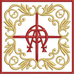 Embroidery Design Altar Cloths Decorated Cross Alpha Omega 3647