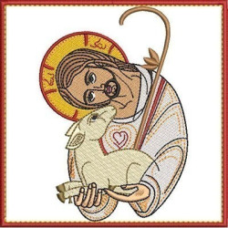 Embroidery Design Altar Cloths Jesus Good Shepherd 373