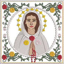 Diseño Para Bordado Juego De Altar Nuestra Señora De La Rosa Mística 422