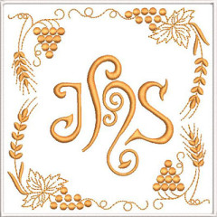 Embroidery Design Altar Cloths Jhs With Wheat And Grap..