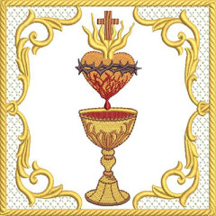 Embroidery Design Altar Cloths Chalice With Sacred Hea..
