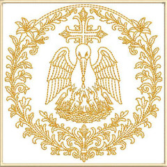 Embroidery Design Altar Cloths Contoured Pelican 486..