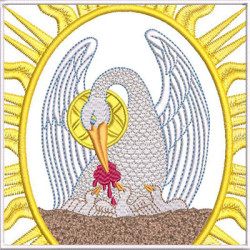 Diseño Para Bordado Juego De Altar Pelicano Ihs 511