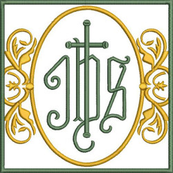 Diseño Para Bordado Juego De Altar Jhs En La Medalla 550