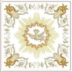 Diseño Para Bordado Juego De Altar Paloma De La Paz 552