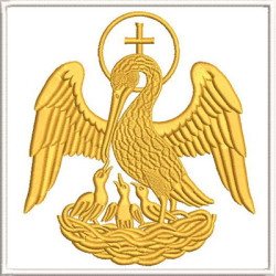 Embroidery Design Altar Golden Liturgical Pelican 559