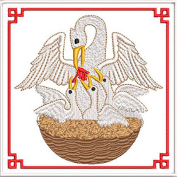 Diseño Para Bordado Juego De Altar Pelícano 568