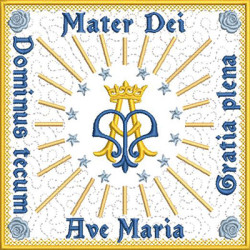 Diseño Para Bordado Juego De Altar Mariana Escrita En Latín 570