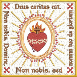 Diseño Para Bordado Juego De Altar Sagrado Corazón Escrito En Latín 577