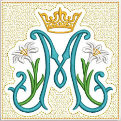 Diseño Para Bordado Juego De Altar Mariana 583