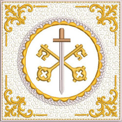 Diseño Para Bordado Juego De Altar Medalla De Los Santos Pedro Y Pablo 599