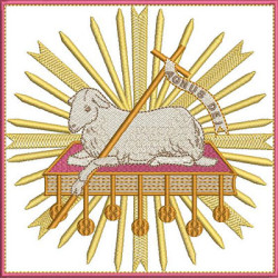 Diseño Para Bordado Juego De Altar Agnus Dei Cordero 603
