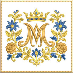 Diseño Para Bordado Juego De Altar Ave María 607..