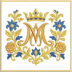 Diseño Para Bordado Juego De Altar Ave María 607