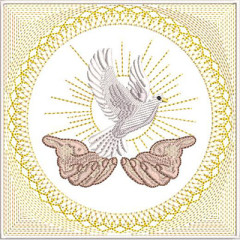 Diseño Para Bordado Juego De Altar Divino Espíritu San..