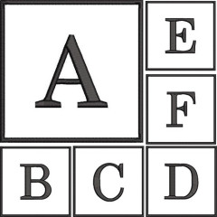 Embroidery Design 26 Initials In A 10cm Square Frame..