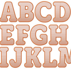 Embroidery Design 26 Rippled Initials 7cm High..