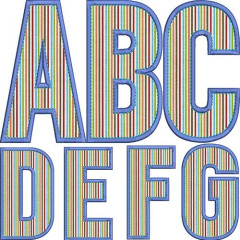 Embroidery Design Applied Alphabet Pack - 14cm Letters..