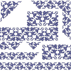 Embroidery Design Kit For Creating Floral Border And Corners
