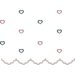 Embroidery Design Border For Cutting With Hearts And Finishing