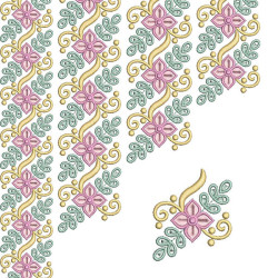 Embroidery Design Border Floral Set 7 Sizes