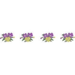 Diseño Para Bordado Cojunto Punto De Cruz De Violetas
