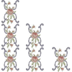 Embroidery Design Cross Stitch Rose Line 3 Sizes