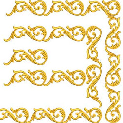 Matriz De Bordado Conjunto Volutas Para Barrado Contínuo E Curva