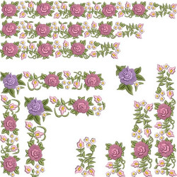Embroidery Design Set For Creating Floral Borders