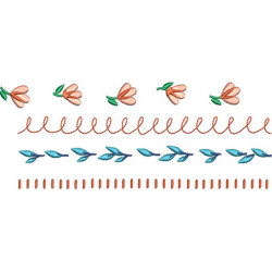Embroidery Design Floral Border For Repeating, 22 Cm