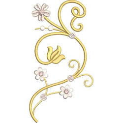 Matriz De Bordado Floral De 20 Cm Para Repetição