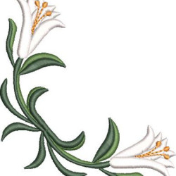 Embroidery Design Corner Of Lilies