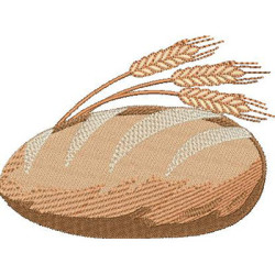 Embroidery Design Bread With Wheat