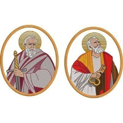 Embroidery Design Medals Saint Peter And Saint Paul