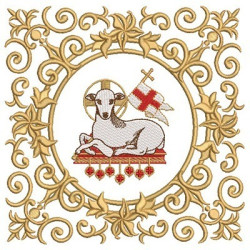 Embroidery Design Lamb In The Frame