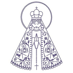 Embroidery Design Our Lady Aparecida Contoured