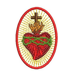 Matriz De Bordado Sagrado Coração 6 Cm Patch